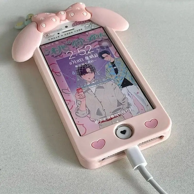 

Подходит для Iphone мультфильм Sanrioed аниме My Melody мобильный телефон чехол Ins Девочка Сердце Kawaii милый силиконовый чехол праздничные подарки