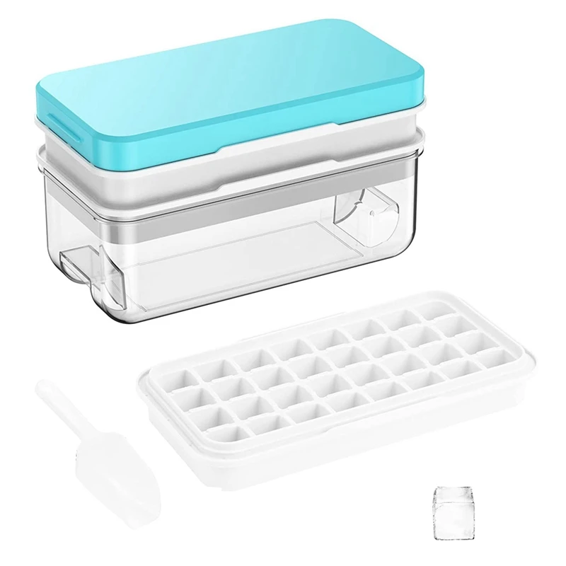 

Ice Molds Silicone Ice Lattice With Lid And Bin, 64 Pcs Ice Cubes Molds, Ice Trays For Freezer, Tray Mold, Ice Freezer Container