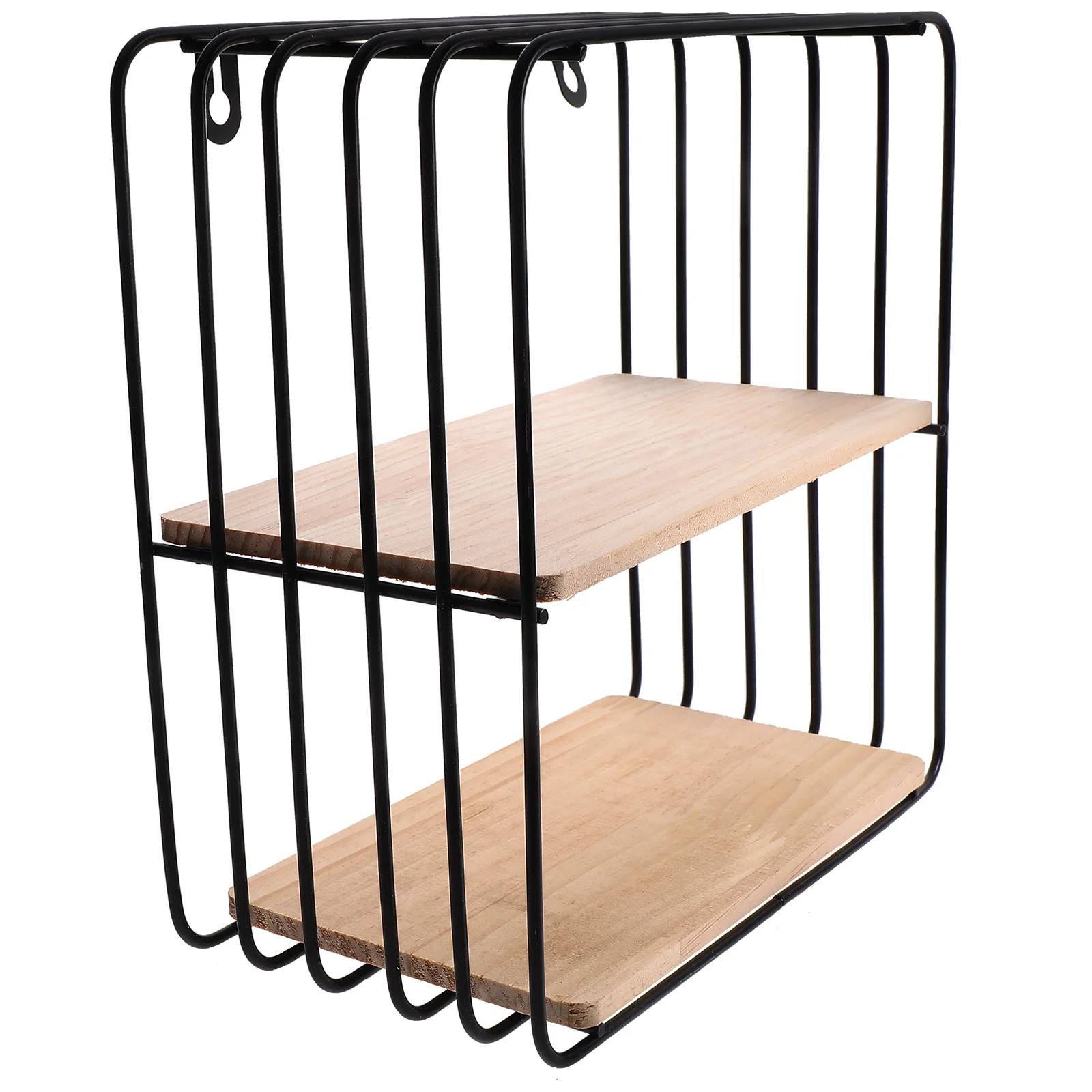 

House Decorations Home Metal Floating Shelf Shelves Wall Wrought Iron Cabinet Wall-mounted Wood