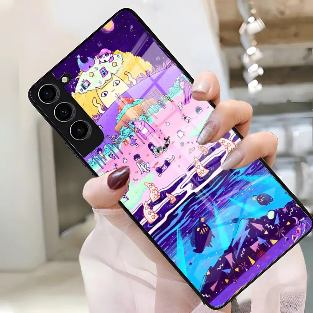 Фото Чехол для телефона с изображением персонажей игры Omori для Samsung S26 S25 Plus S20 S20 Plus S22 Ultra S23 FE S21 Plus S21 Ultra, стеклянная крышка №3