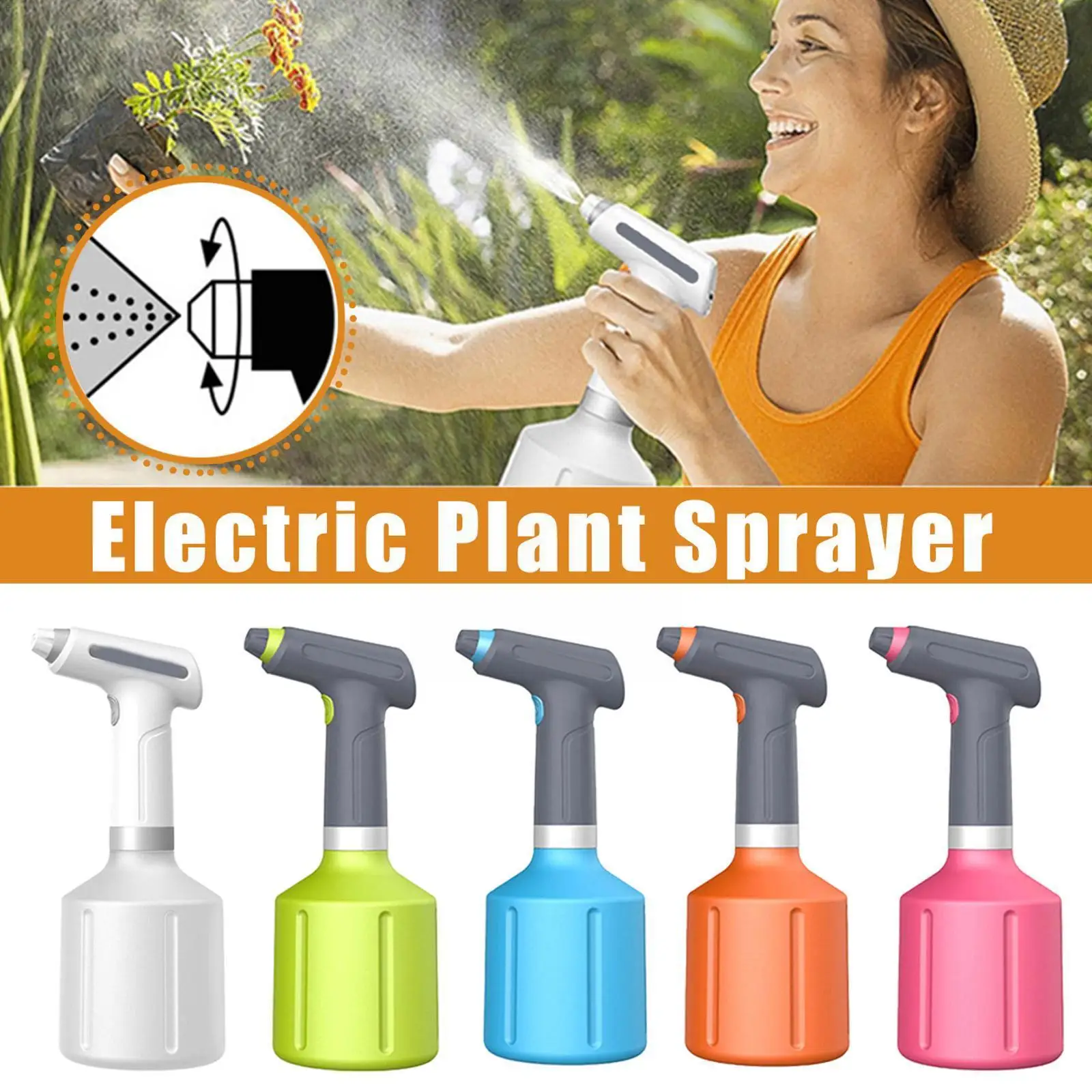 

Новая перезаряжаемая через USB электрическая бутылка-распылитель, инструмент для полива цветов, растений, банки для воды, садовый Электричес...