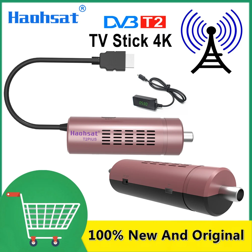Haohsat DVB-T2plus цифровой итальянский ТВ-Стик 4K DVB T2 Италия Россия USB WIFI 1080p TV Stick Hevc 10 бит