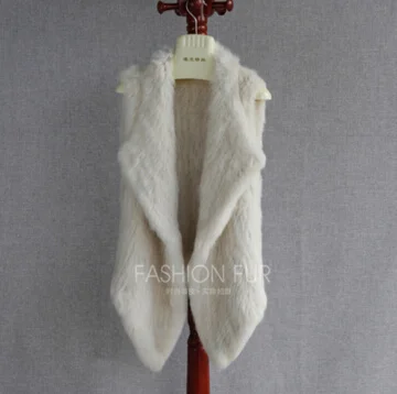 

Женский Зимний вязаный жилет, теплая безрукавка из натурального кроличьего меха