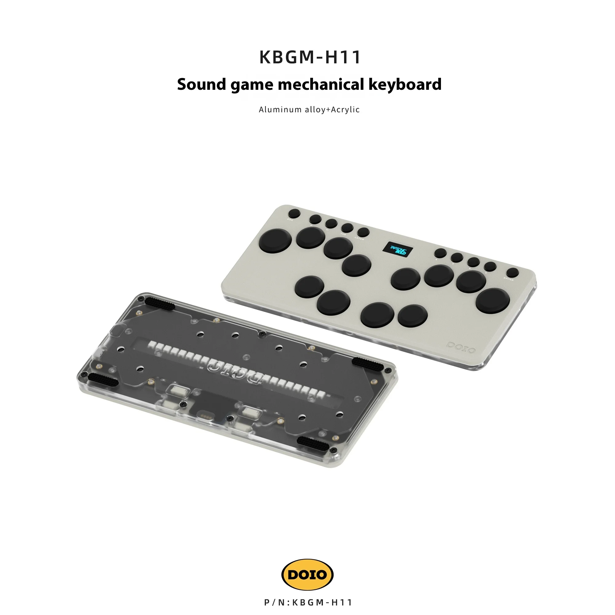 DOIO KBGM-H11 Mechanical keyboard Aluminum Alloy hot Swapable custom portable mini game console DJMAX/Muse Dash/OSU/TAPSONIC