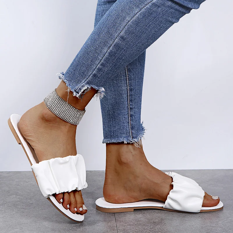 Women Casual Home Shoes Fashion Women's Flat Summer Sandals Beach Non-slip Slippers Woman Mules Luxury 2023 New Ladies Slides