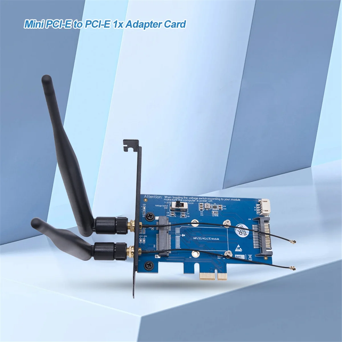 Модуль Wi-Fi Mini PCI-E Express на 1x карта адаптера 3g/4g макетная плата с 2 антеннами