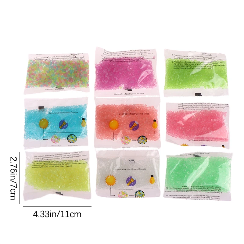 Светящийся Песок 3-5 Мм Декоративные Камешки 1000 Шт. Для Дома Сада Дорожек Газонов