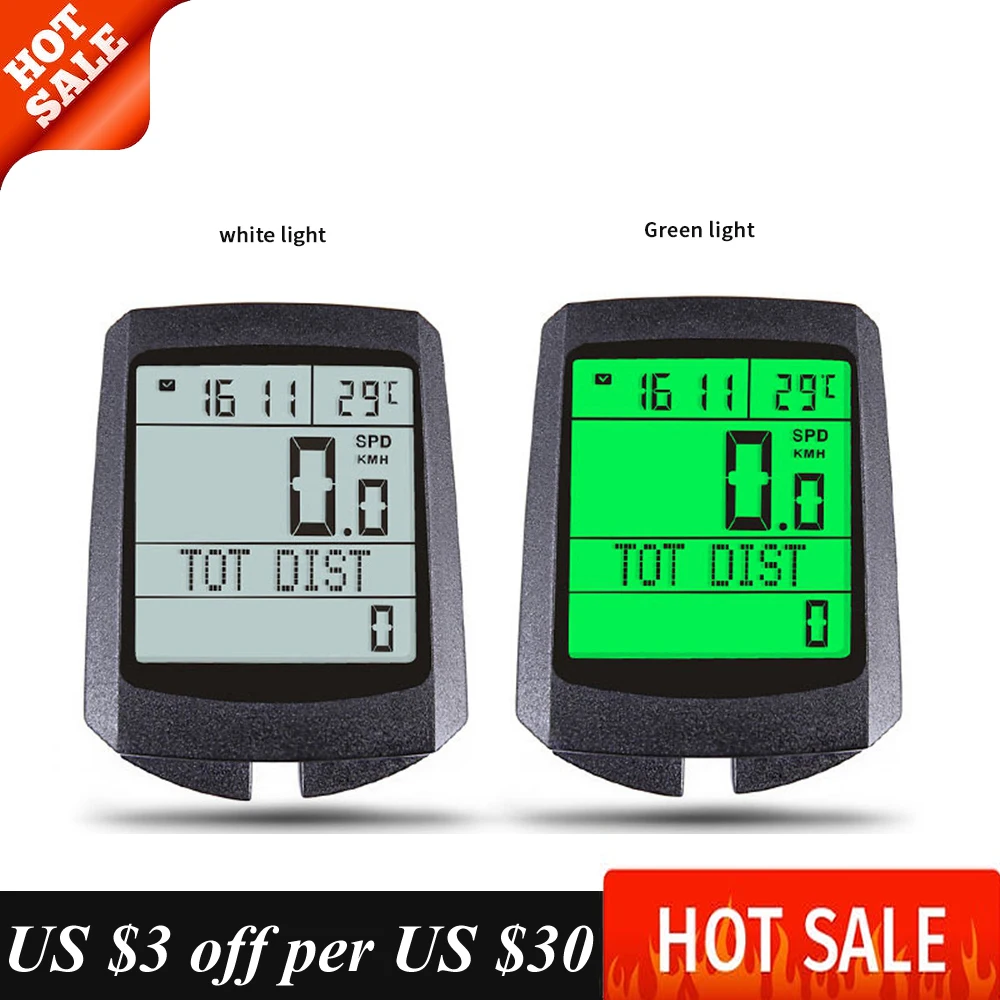 

Bike Computer Wireless Speedometer Lcd Display Digital Compute Waterproof Road MTB Bicycle Riding Code Table Cycling Computer