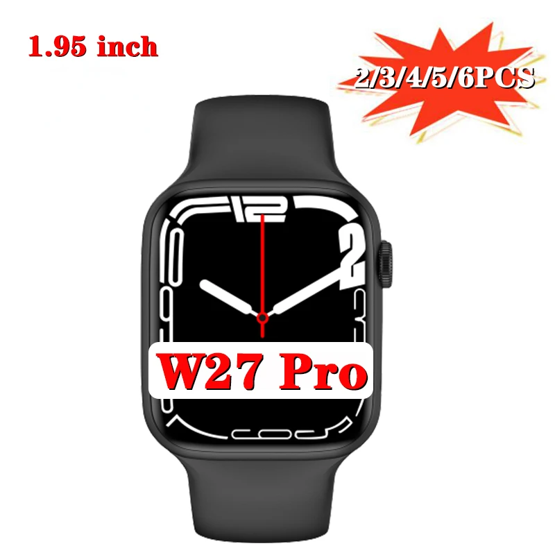 

Смарт-часы W27 PRO, 2/3/4/5/6 шт., 1,95 дюйма, IP68, NFC, Беспроводная зарядка
