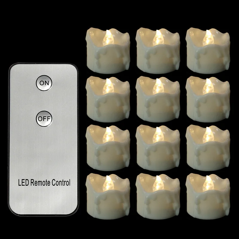 24pcs/set Candle Lamp with Remote, LED Flickering Candle Light for Halloween Christmas Wedding Home Decorate