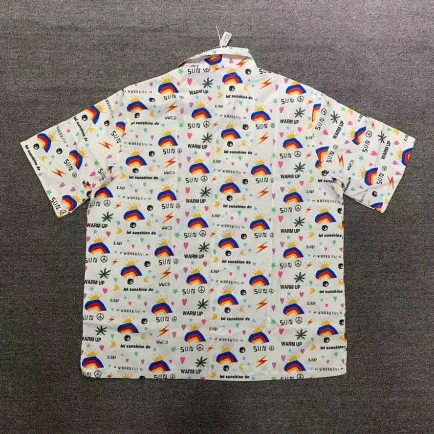 Рубашка CPFM.XYZ для мужчин и женщин топ с радужным принтом коротким рукавом CPFM XYZ |
