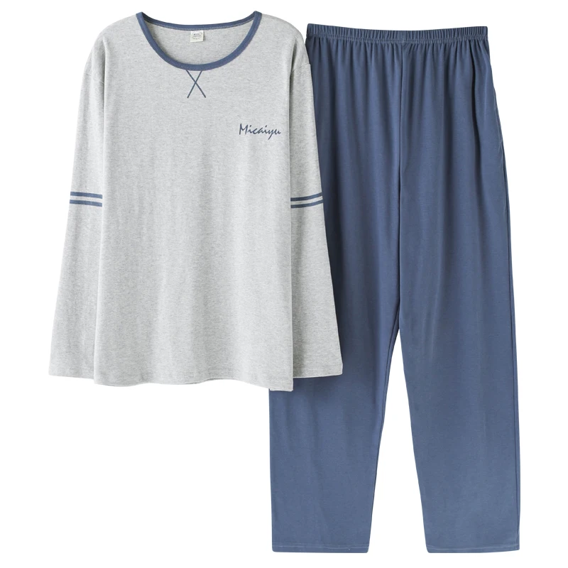 Modal Pajamas Men's Spring and Autumn Cotton 2023 New Can Be Worn outside Youth Winter Long sleeve Home Wear Set