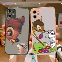 disney bambi thumper phone case for iphone x xr xs 7 8 plus 11 12 13 pro max 13mini translucent matte case