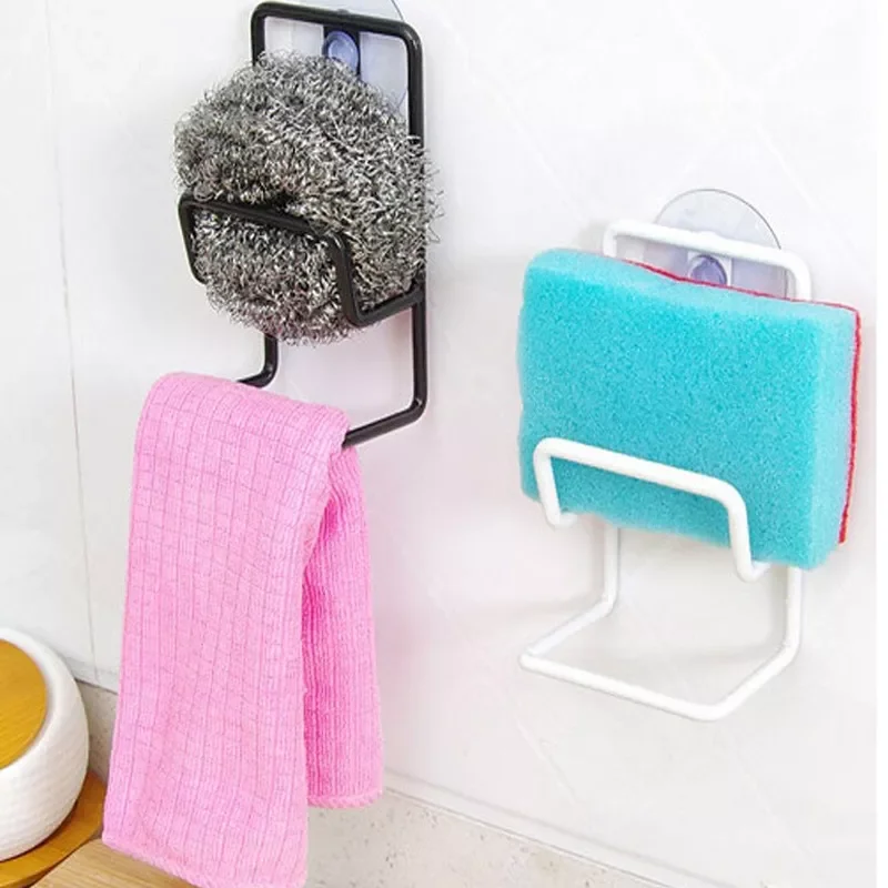 

2022Storage-Holder Sink Sponge Draining Towel Soap Suction Cup Wall Mounted Bathroom kitchen Drain Rack Home Practical