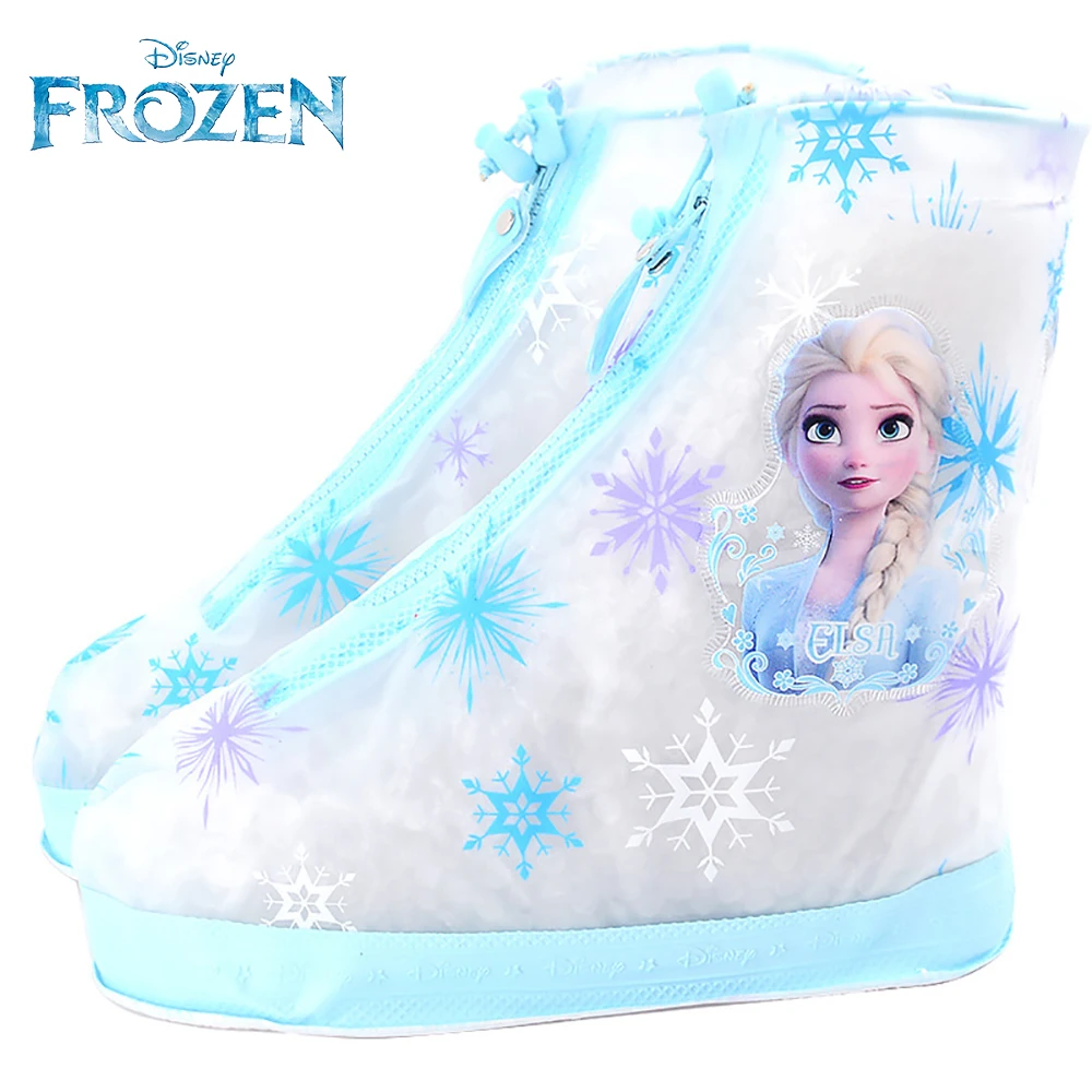 

Frozen Princess Elsa Children's Rain Boot Cover Non-slip Waterproof Water Shoe Cover Portable Lightweight PVC for Girls Kids