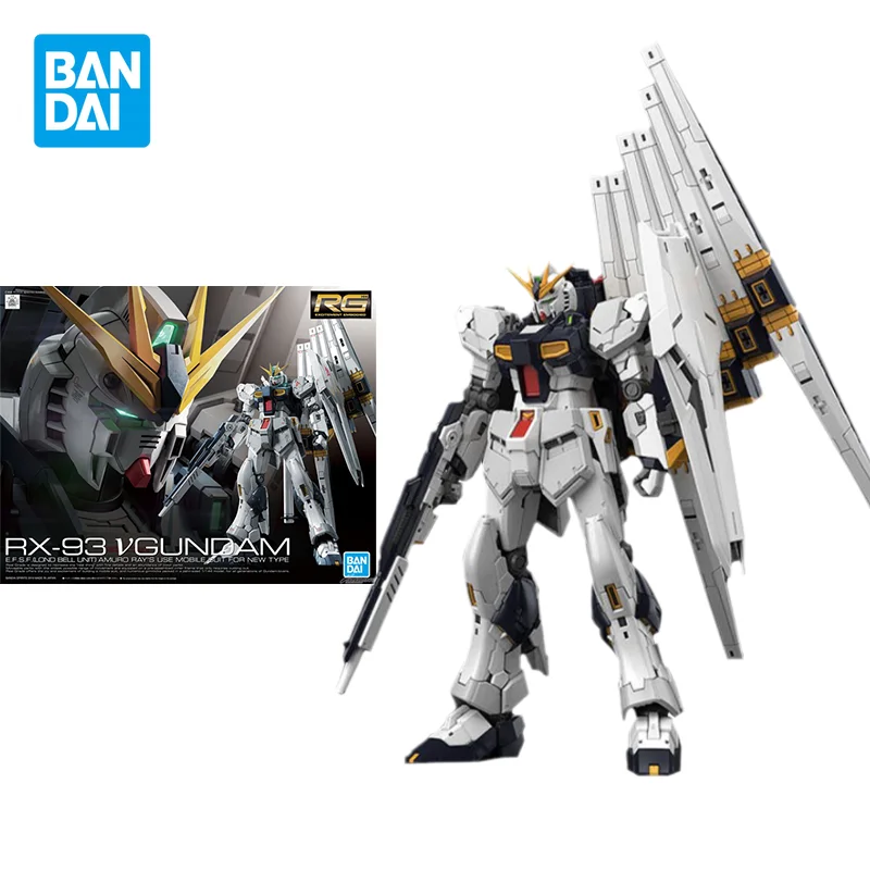 

Bandai Genuine Gundam Model Kit Anime Figure RG 1/144 RX-93 VGUNDAM Action Figures Collectible Ornaments Toys Gifts for Kids