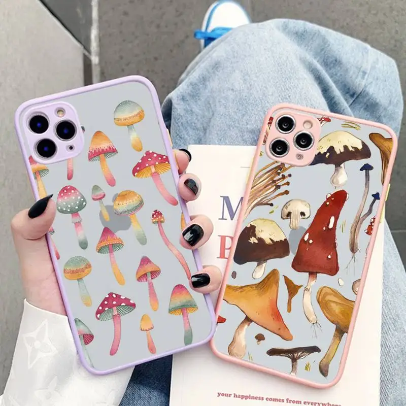 

Fresh Mushrooms Phone Case for iPhone X XR XS 7 8 Plus 11 12 13 pro MAX 13mini Translucent Matte Case