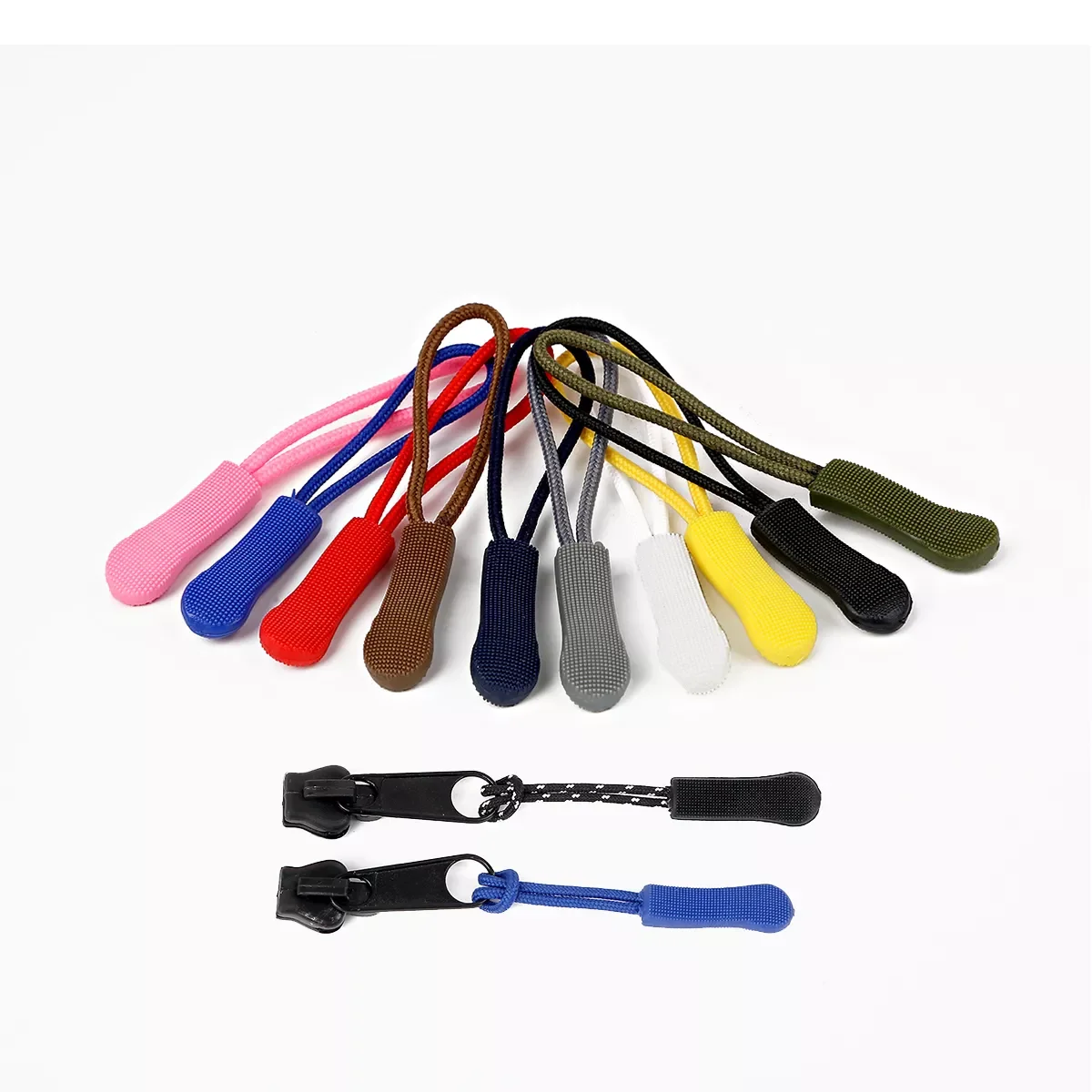 

10Pcs Multicolor Zipper Pull Puller End Lock Fit Rope Tag Replacement Clip Buckle Suitcase Outdoor Zipper Head Cord Sewing Tools