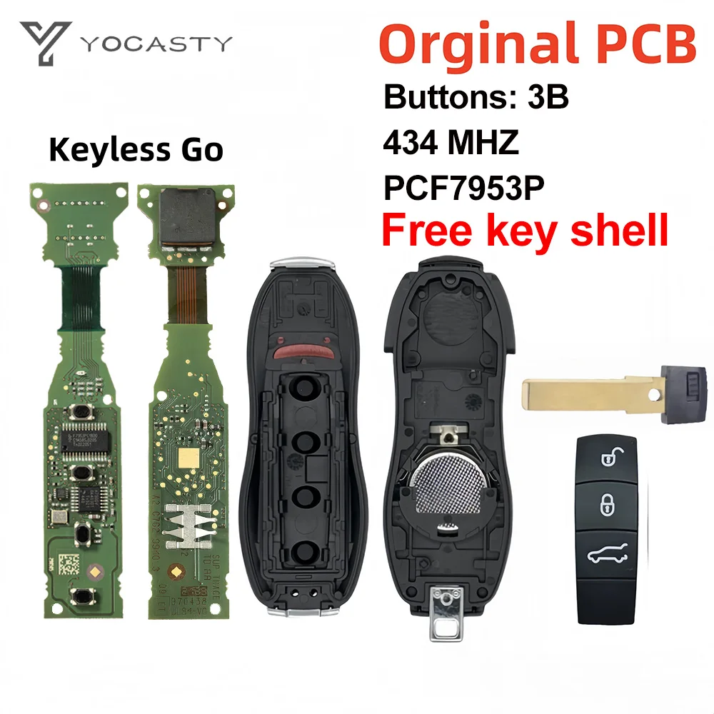 

Оригинальная печатная плата YOCASTY для Porsche 911 Boxter Cayenne (958) 2010-2017 315/433/434 МГц 7953P чип без ключа смарт-ключ KR55WK50138