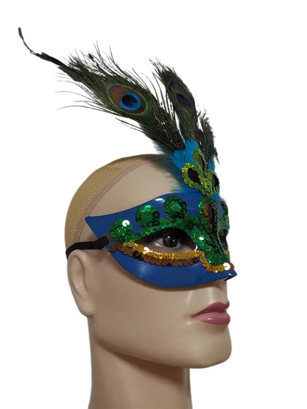 Маска для вечеринок с перьями павлином верхняя половина лица свадебные