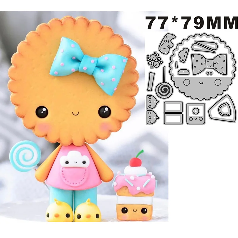 

Новинка 2022 г., милые Вырубные штампы в виде печенья, металлические Вырубные штампы для рукоделия, скрапбукинга, изготовления открыток, тисне...