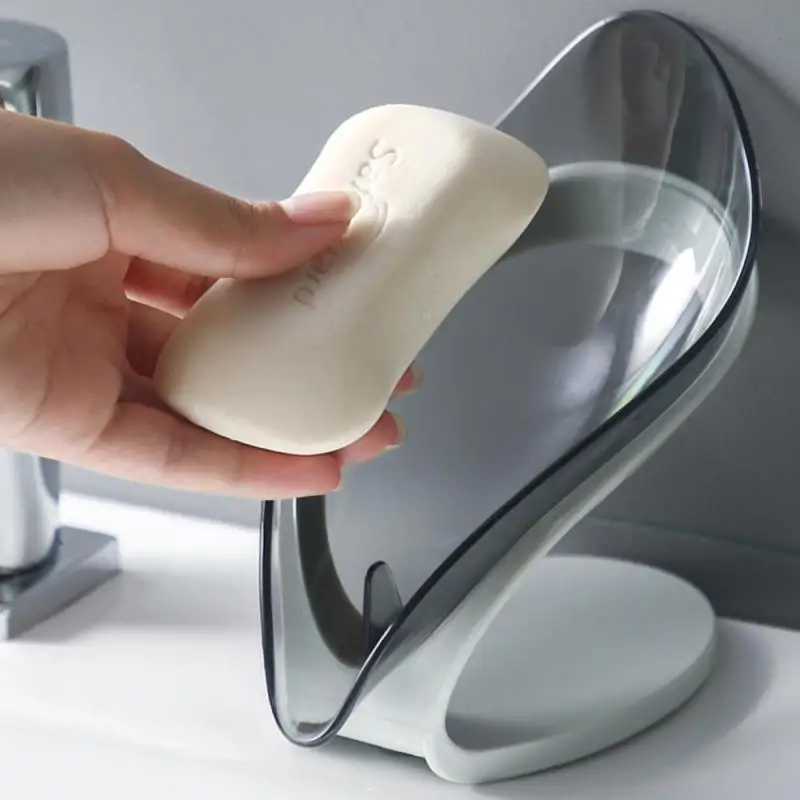 

Bathroom Soap Holder Leaf Shape Soap Box Kitchen Dish Storage Box Non-slip Drain Soap Storage Case Container Bathroom accessorie