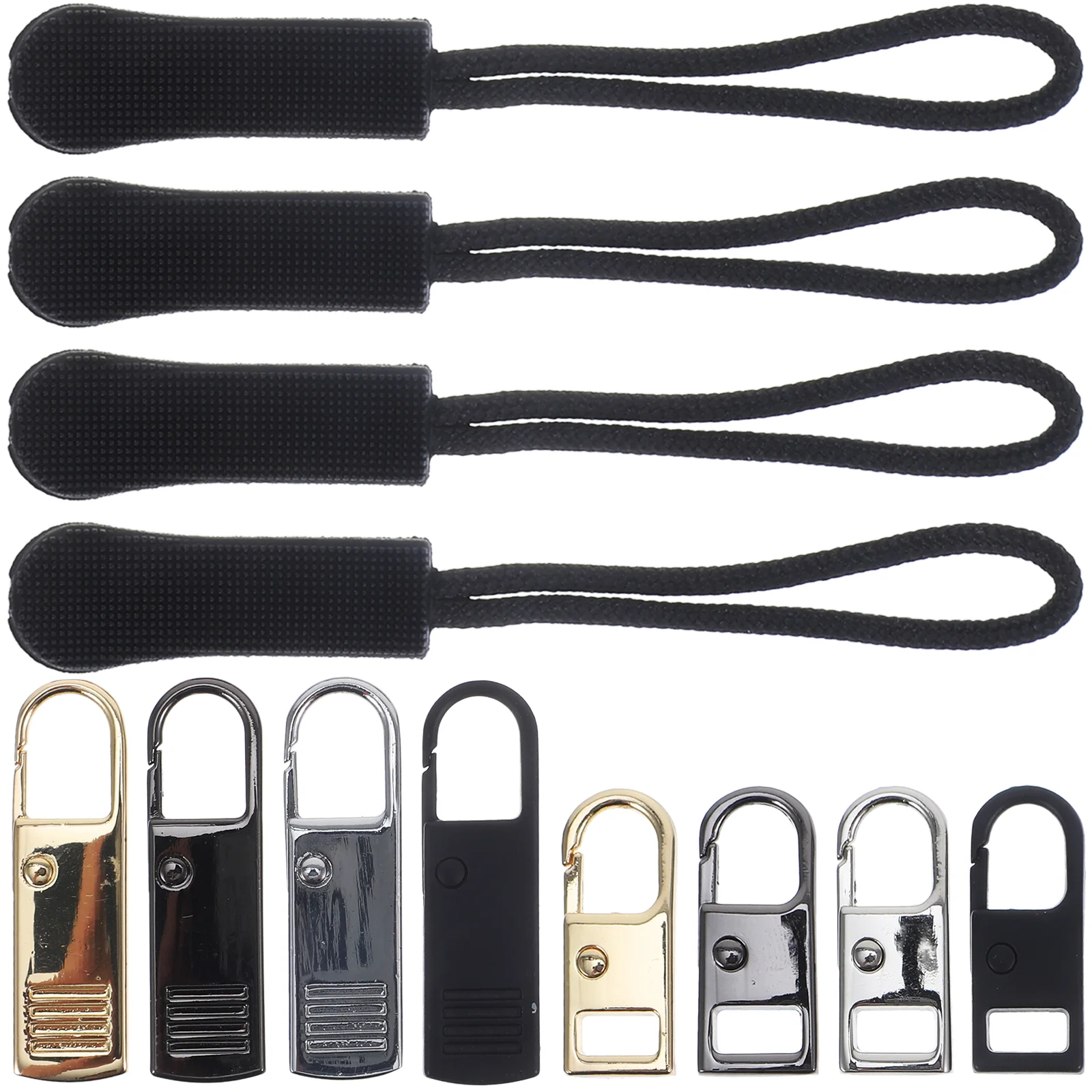 

12Pcs Metal Zipper Heads Coat Zipper Repair Kit Zipper Pulls Zipper Slides for Luggage Bag Accessories