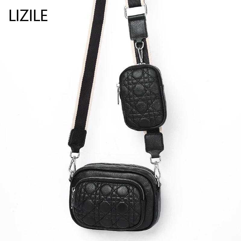 

Leather handbag 2022 new fashion Joker fashion double-layer small satchel women's casual shoulder messenger bag