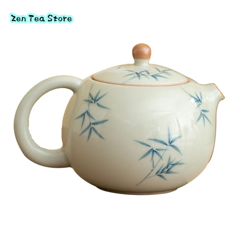 Чайник из бамбука и листьев Xishi с ручной росписью керамический чайный набор