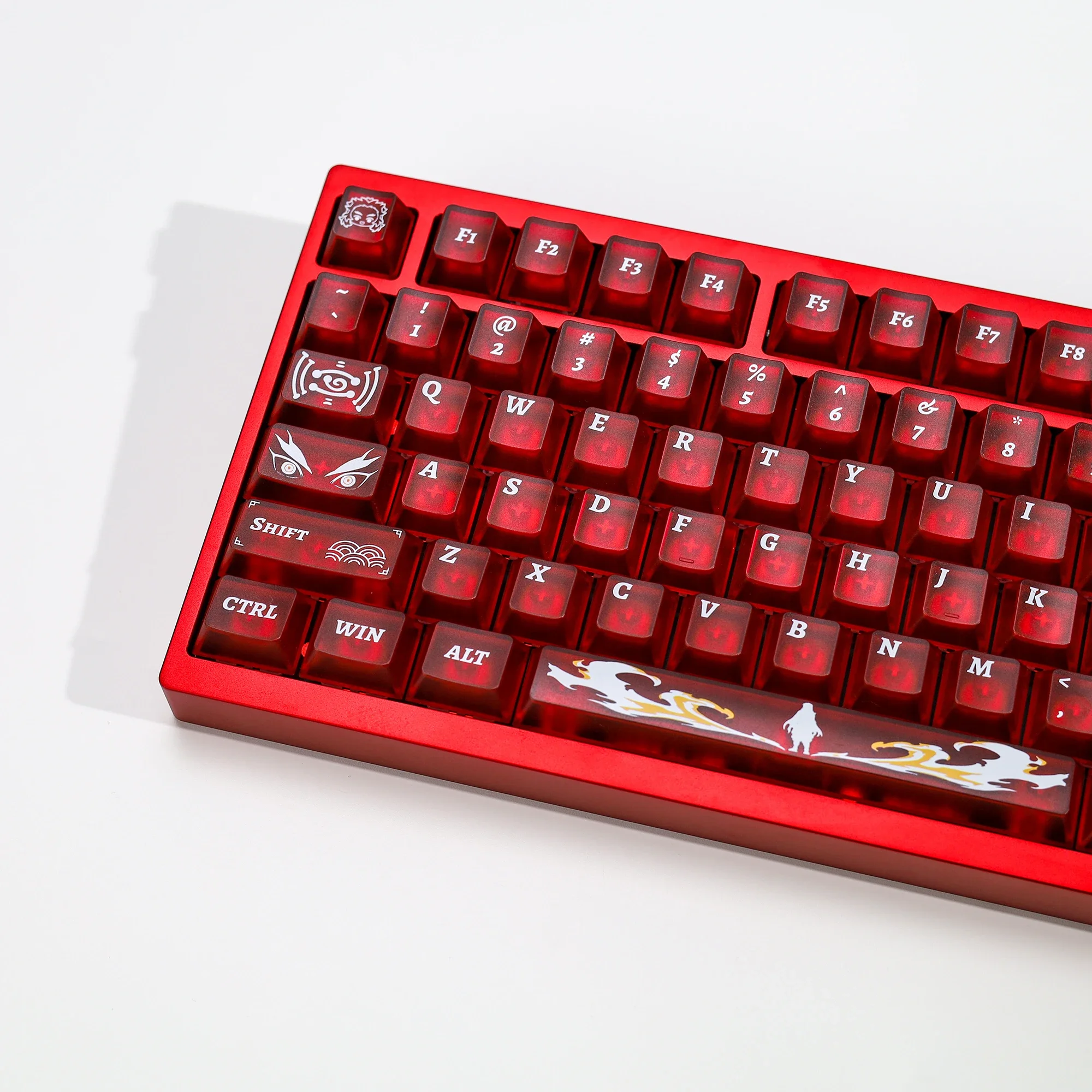 Фото KBDiy Cherry Profile Froyo Keycap Пользовательские красные полупрозрачные колпачки для механической клавиатуры 137 колпачков для клавиш Материал ПК УФ-принт aula F87 F108 F99 Pro ACE60 ACE68 RAINY75 AK74 gx87 crush80 r №4