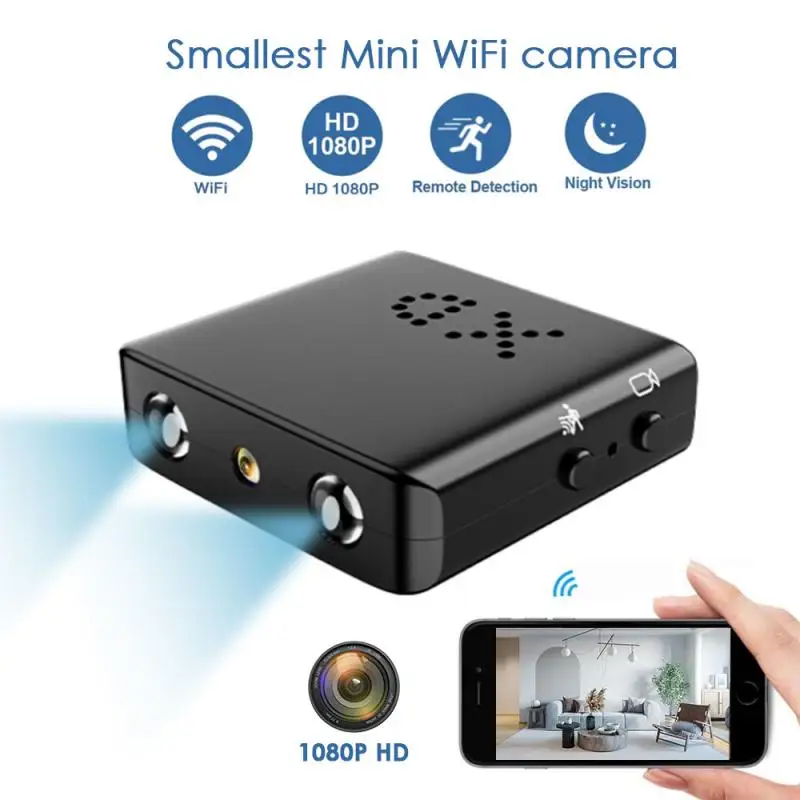 

Мини-камера Xd со встроенным микрофоном, 1080p Hd, Wi-Fi, микро USB, 5 контактов, инфракрасная камера ночного видения, миниатюрная камера движения