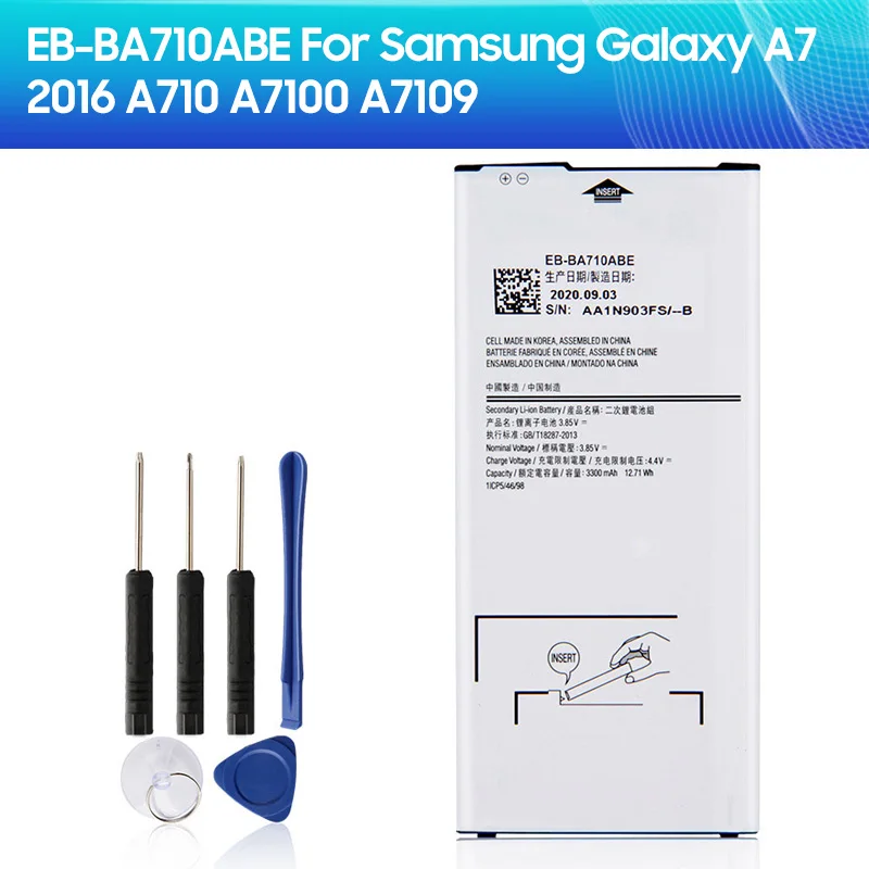 

For Samsung Replacement Battery EB-BA710ABE EB-BA710ABA for Samsung GALAXY A7 2016 A7100 A7109 A710 A710F Phone Battery 3300mAh