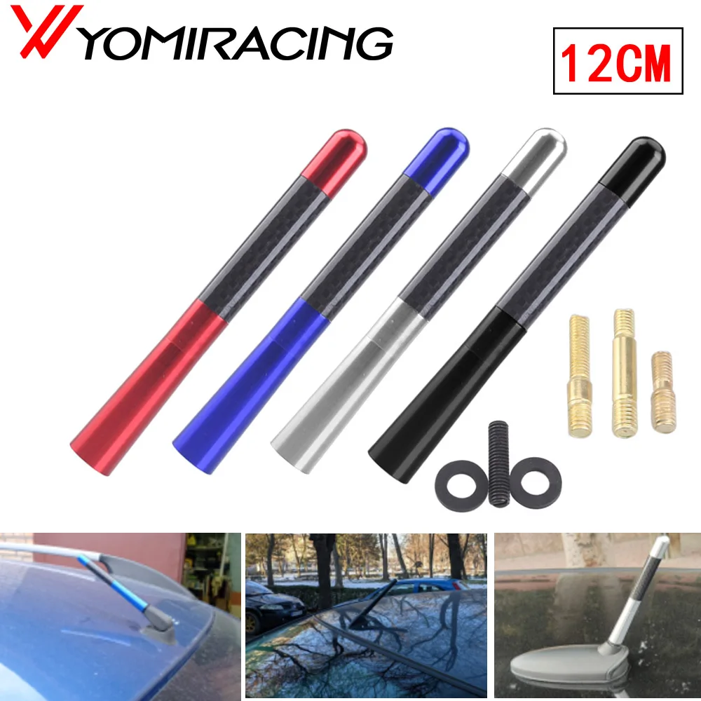 

12cm Universal Car Roof Mast Whip Stereo Radio FM/AM Signal Antenna WRC WOLF Carbon Fiber Short Antenna Radio Antenna