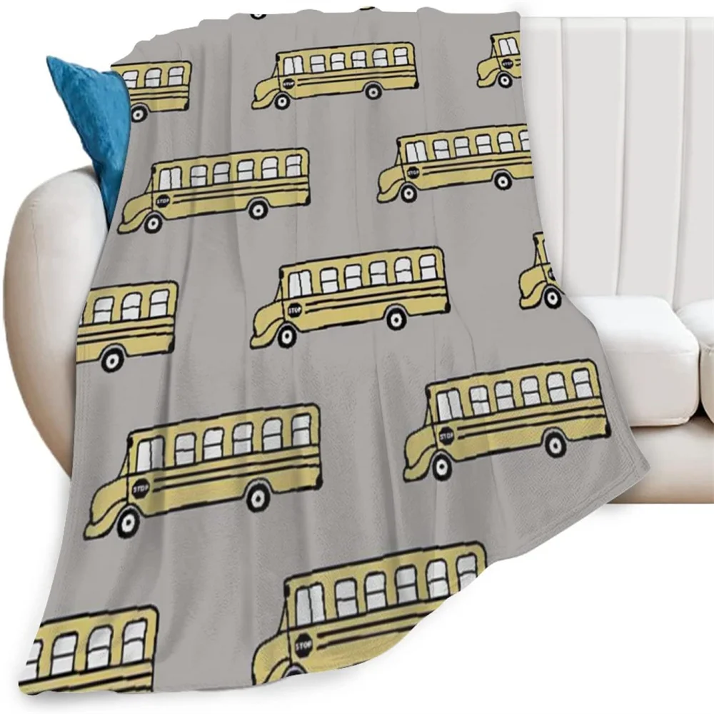 

Bus Blanket,Ultra Soft Flannel Fleece Blanket Stylish Bedroom Living Room Sofa Warm Blanket for Family