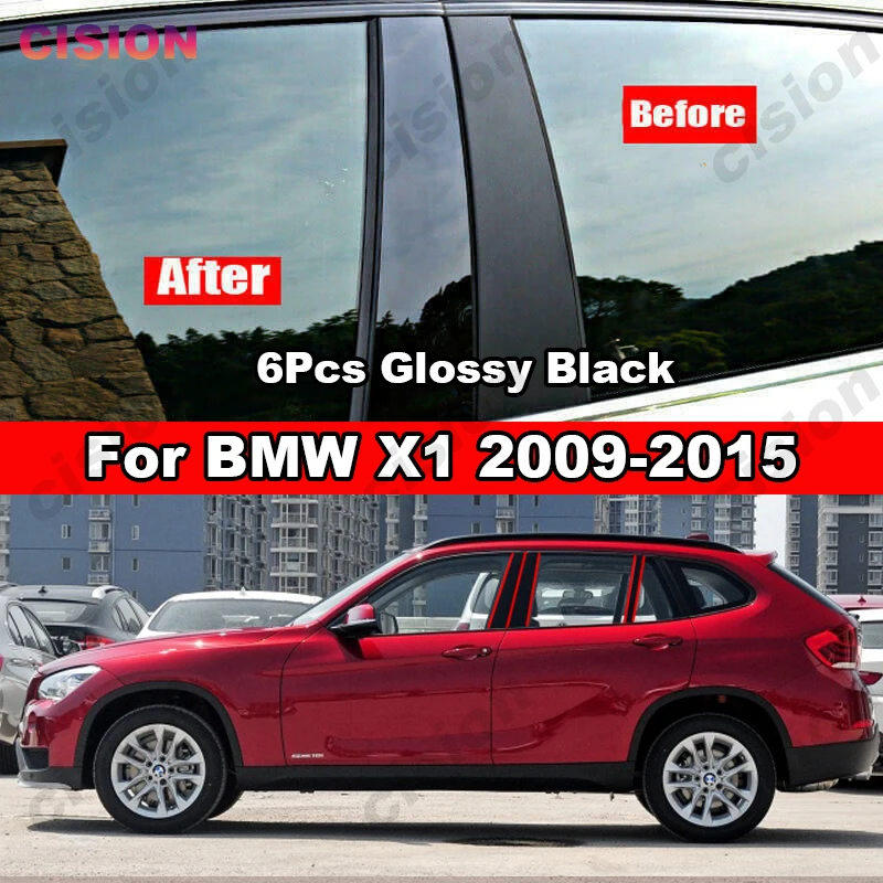 

Для BMW X1 E84 2009-2015, зеркальный эффект, черное углеродное волокно, автомобильная дверь, окно, колонна, столбы, крышка, отделка, наклейка из поликарбоната