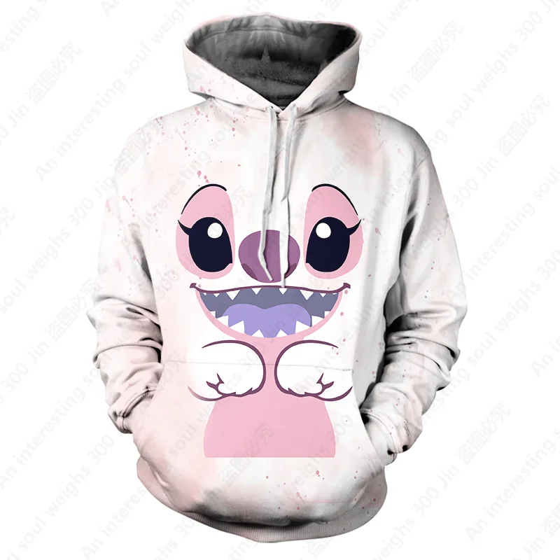 

2022 New Disney Stitch Collection Sweatshirts Men's Women's Tops Printed Loose Casual Hoodie Children's Fashion Couple Shirts