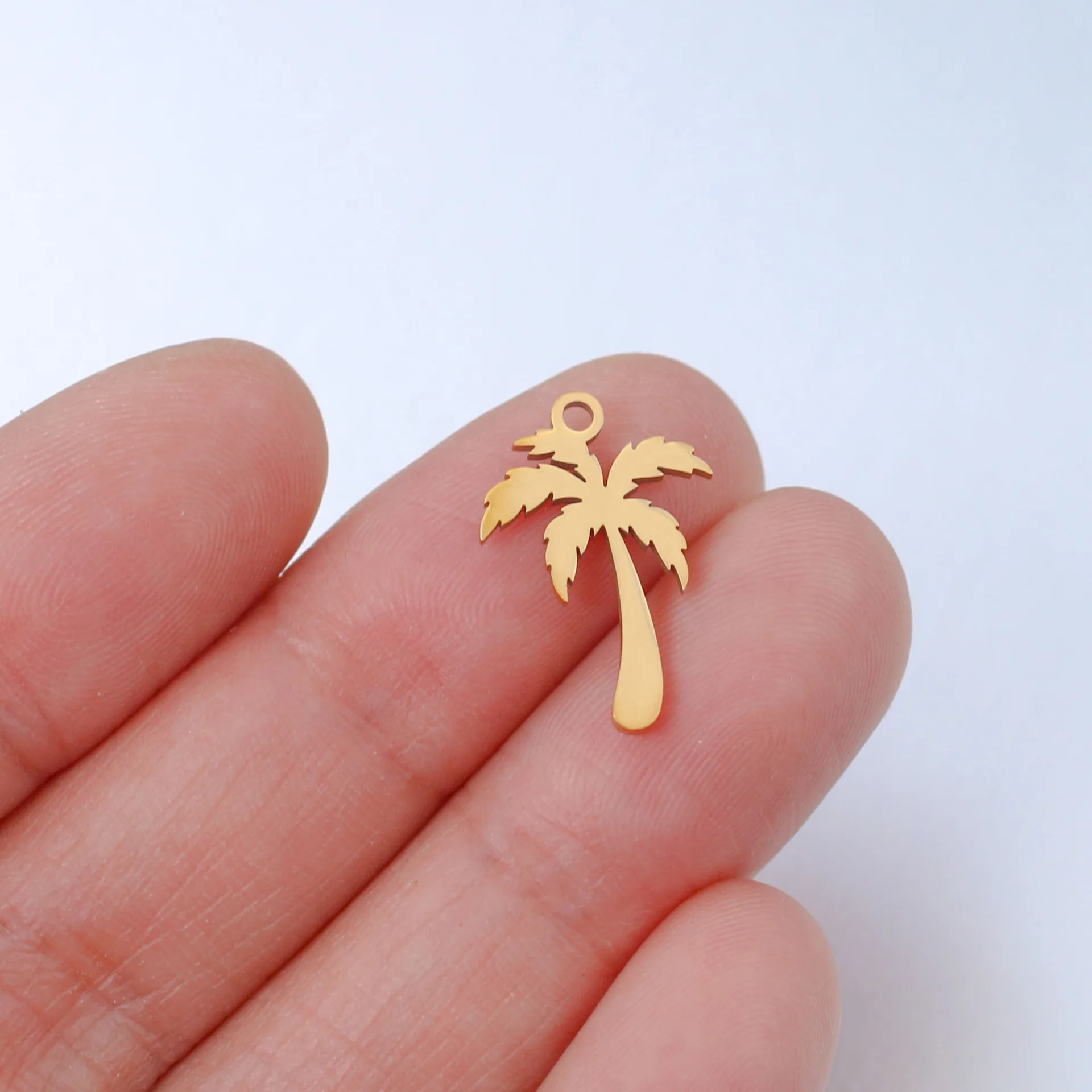 

10 шт./партия, подвеска в виде кокосового дерева из нержавеющей стали