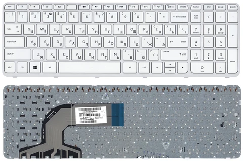 Клавиатура для HP Pavilion 15-n002sr белая с рамкой