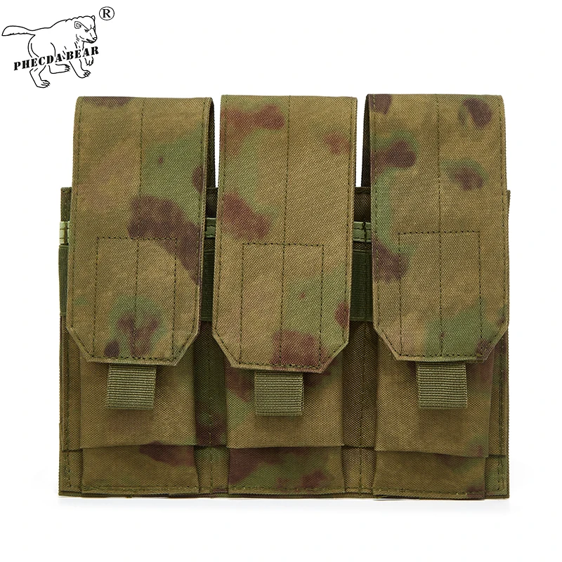 

PHECDA 5.56 Magazine pouch MOLLE A-tacs FG Russia EMR Camouflage M4 AK military tactical triple mag pouch tactical vest pouch