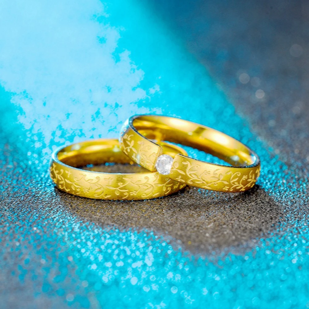 Модные мужские и женские Ретро Кольца креативные резные бриллиантовые парные