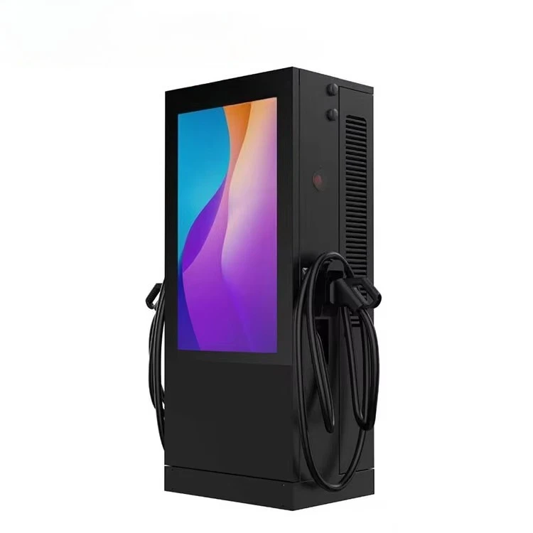 Фото Электрическая зарядная станция Power-AD Double 60-180 кВт для электромобилей постоянного тока с 7-дюймовым сенсорным экраном и 55-дюймовым рекламным дисплеем, поддержка CCS2, Modbus №2