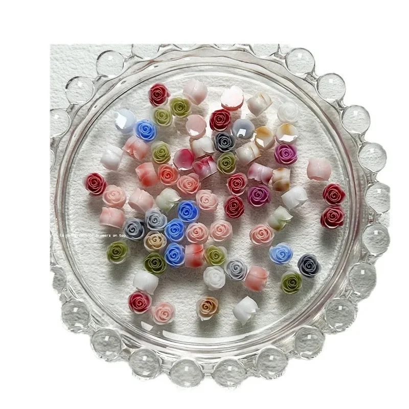 Светящиеся розы для дизайна ногтей украшения в виде камелии 6 мм имитация резьбы