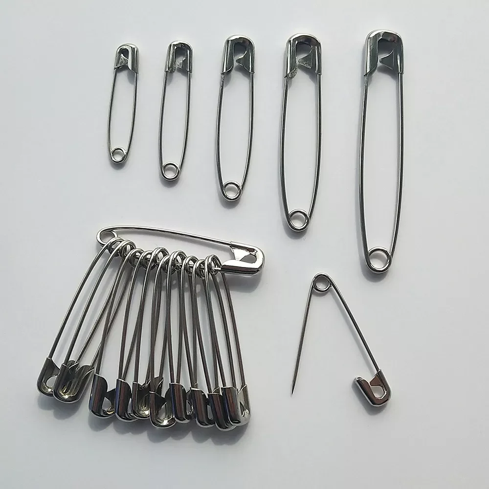 

12pcs High Quality Safety Pins Paper Clip DIY Sewing Tools Gold Silver Metal Needles Large Safety Pin Brooch Accessories LFR06