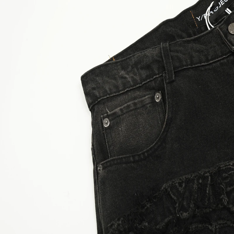 Мужские состаренные джинсы с прямыми штанинами Y/Project винтажные ковбойские брюки