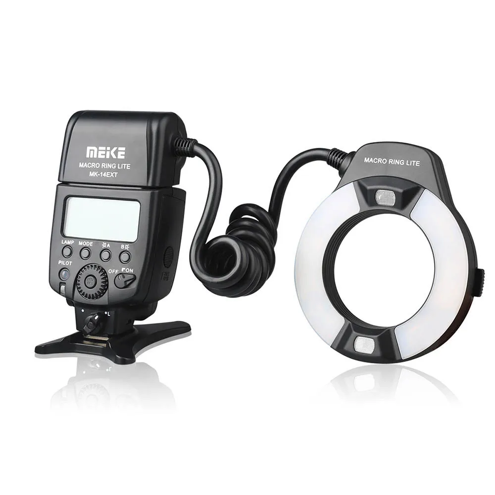 Фото Кольцевая вспышка MEIKE MK-14EXT E-TTL Macro LED Ring Speedlite для Nikon D80 D300S D600 D700 D800 для Canon 550D/760D/750D/1100D №5