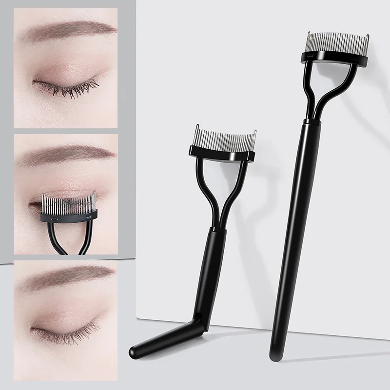 1 Pcs Foldable Eyelash Brush Comb Beauty Makeup Lash Separator Stainless Steel Eyelash Curler Mascara Curl Cosmetic Tool