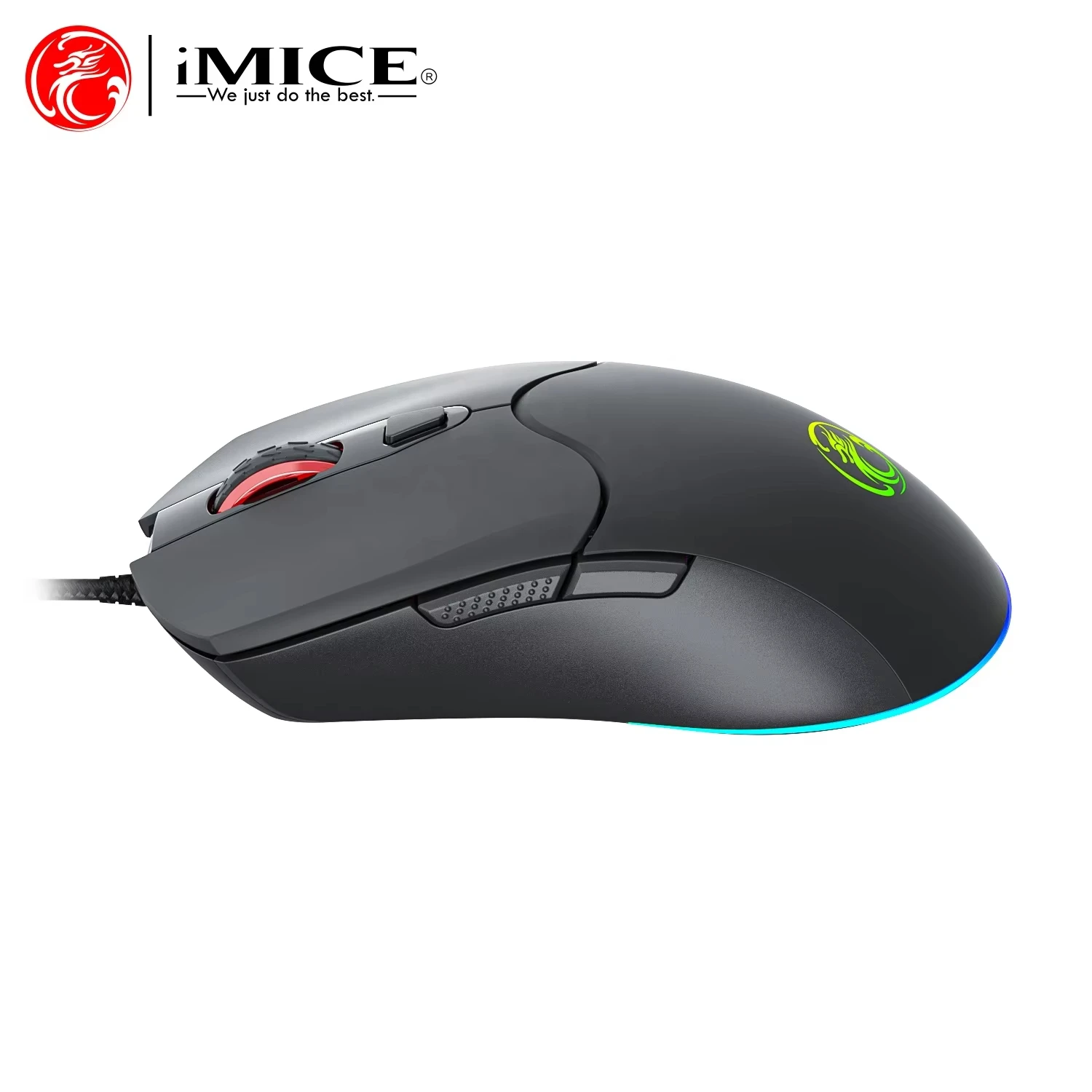 Фото Игровая мышь iMICE X1, проводная USB-компьютерная мышь с RGB-подсветкой, 6 регулируемых разрешений, эргономичная геймерская мышь для ноутбука и ПК с 6 кнопками №3