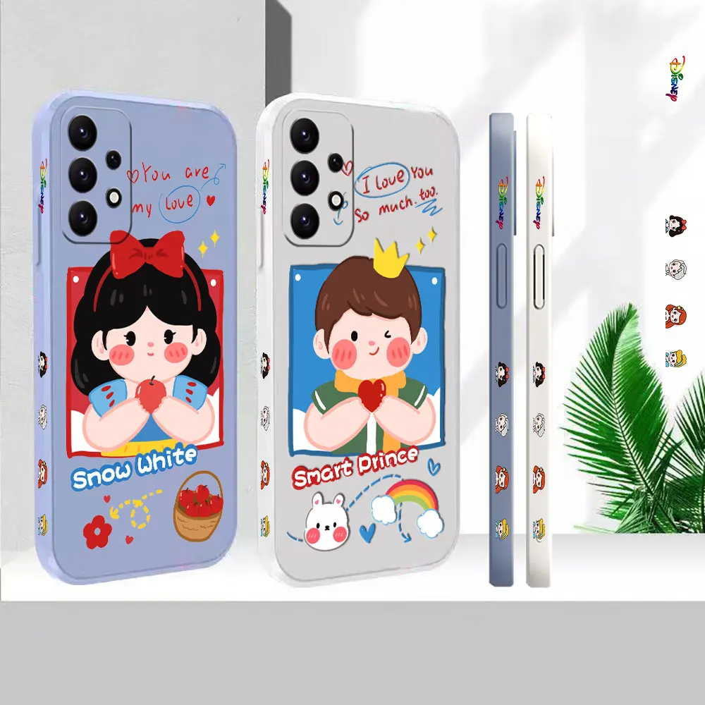 

Liquid Silicone For Samsung A91 A73 A72 A71 A53 A52 A51 A42 A33 A32 A31 A23 A22 A21S A13 A12 Cover Snow White Prince Case Funda