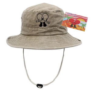 Imported Cotton Embroidered Bad Bunny Fisherman Hats UN VERANO SIN TI Bucket Hat Woman Summer Foldable  Sun H