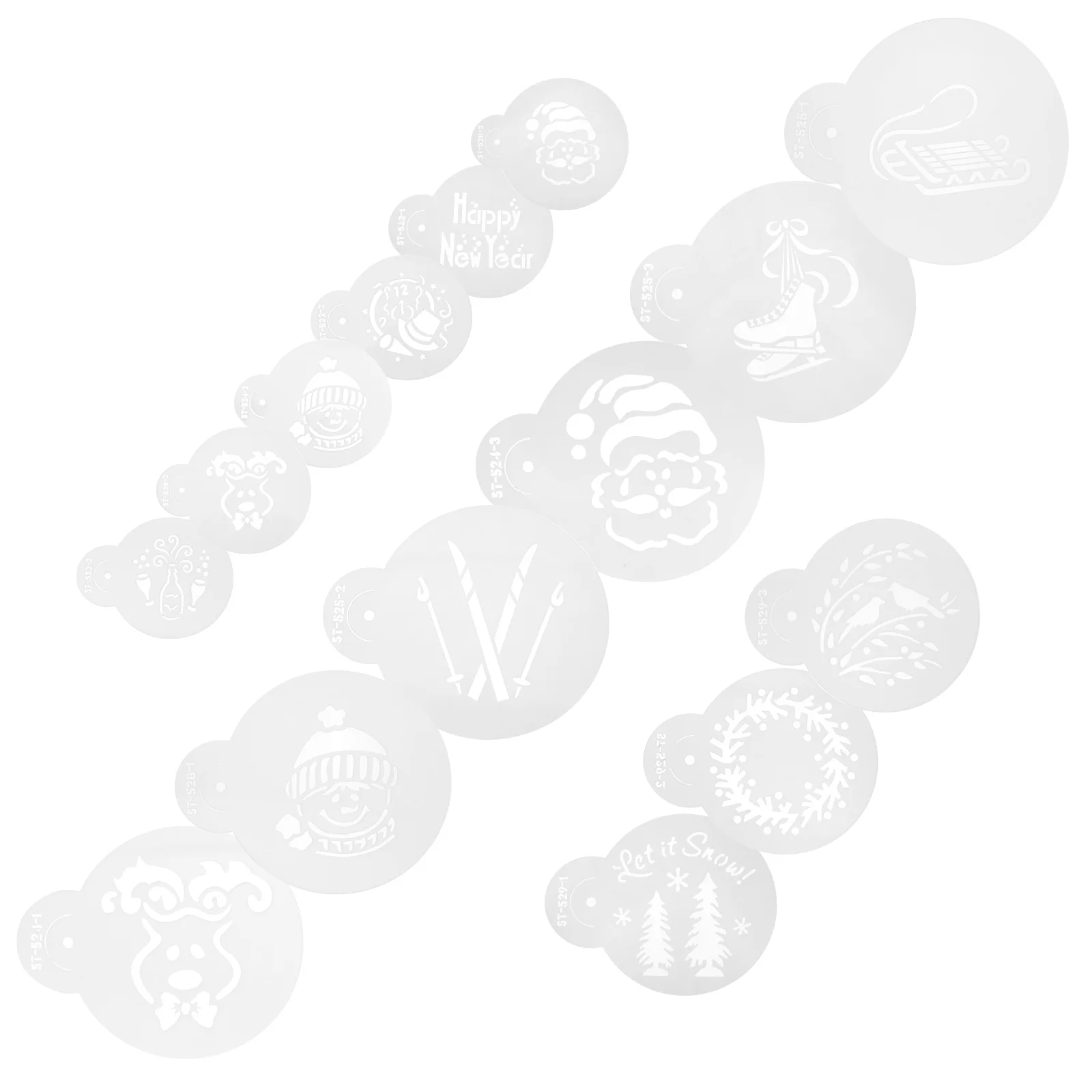 

Stencils Christmas Cookie Decorating Coffee Stencil Cake Baking Kit Holiday Supplies Icing Ornament Decorative Mold Templates